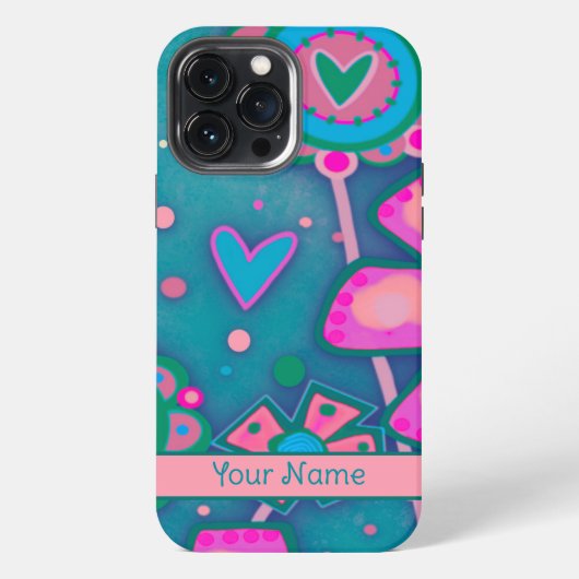 Leuke Artsy Hearts Flower Fun Inspirivity Custom iPhone Hoesje (Achterkant)
