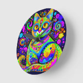 Leuke Artsy Helder Gekleurde Haight-Ashbury Style  Ronde Klok (Hoek)