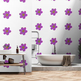 Leuke Artsy Paarse Bloemen Behang