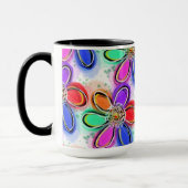Leuke Artsy Waterverf Bloemen Patroon Mok (Links)