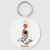 Leuke Astronaut Buitenruimte Galaxy Basketbal Ster Sleutelhanger (Voorkant)