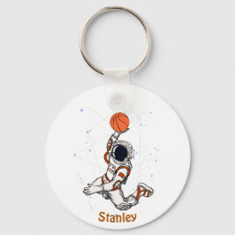 Leuke Astronaut Buitenruimte Galaxy Basketbal Ster Sleutelhanger
