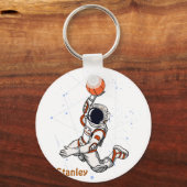 Leuke Astronaut Buitenruimte Galaxy Basketbal Ster Sleutelhanger (Achterkant)
