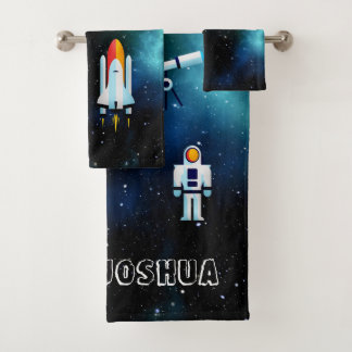 Leuke astronaut collage gepersonaliseerd bad handdoek