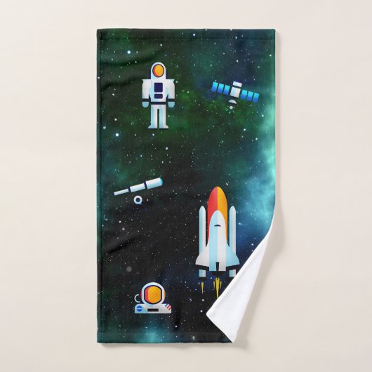 Leuke astronaut collage gepersonaliseerd bad handdoek (Handdoek)