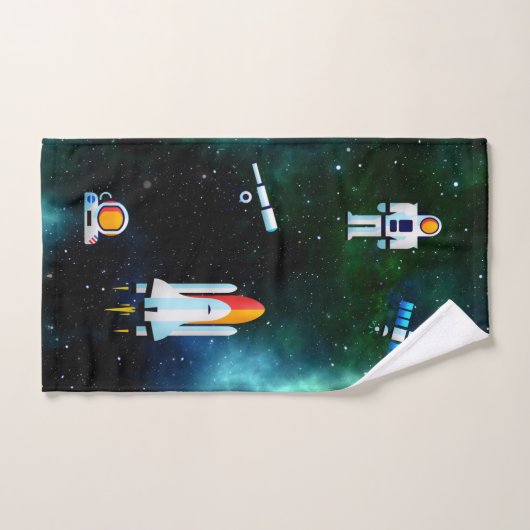 Leuke astronaut collage gepersonaliseerd bad handdoek (Handdoek)