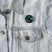 Leuke astronaut collage gepersonaliseerd ronde button 3,2 cm (In situ)