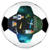 Leuke astronaut collage gepersonaliseerd voetbal (Gedraaid)
