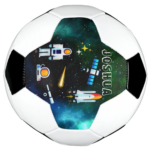 Leuke astronaut collage gepersonaliseerd voetbal (Gedraaid)