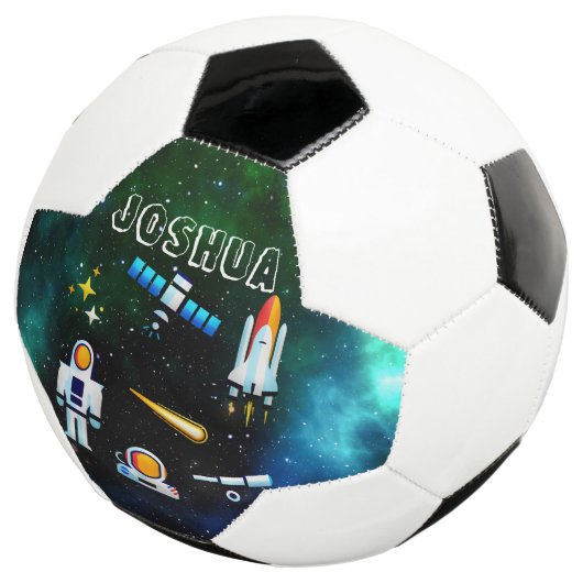 Leuke astronaut collage gepersonaliseerd voetbal (Drie kwart)