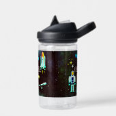 Leuke astronaut collage gepersonaliseerd waterfles (Links)
