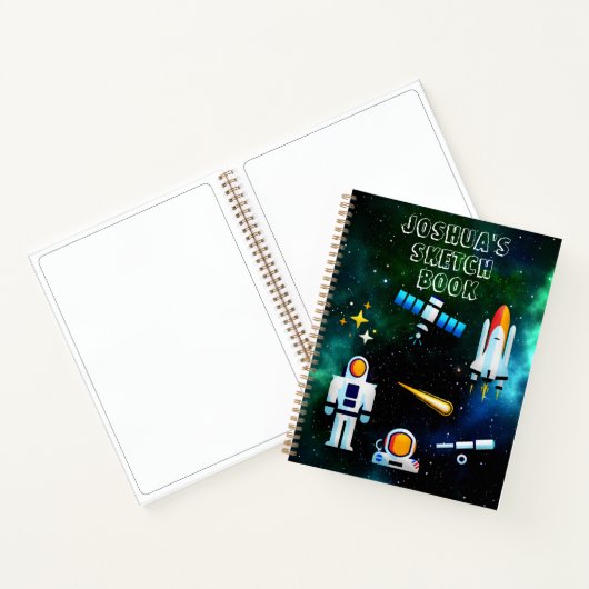 Leuke Astronaut Collage Schets Gepersonaliseerd No Notitieboek (Binnen)