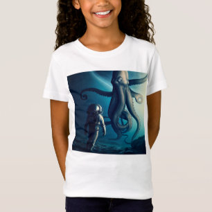 Leuke astronaut en reuzeninktvis t-shirt