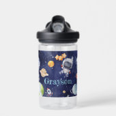 Leuke Astronaut Galaxy Planet Kinder Waterfles (Voorkant)
