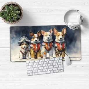 Leuke astronaut honden in ruimtepakken bureaumat