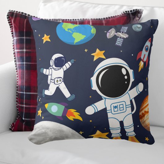 Leuke astronaut in de buitenruimte, Cute Kinderen Kussen