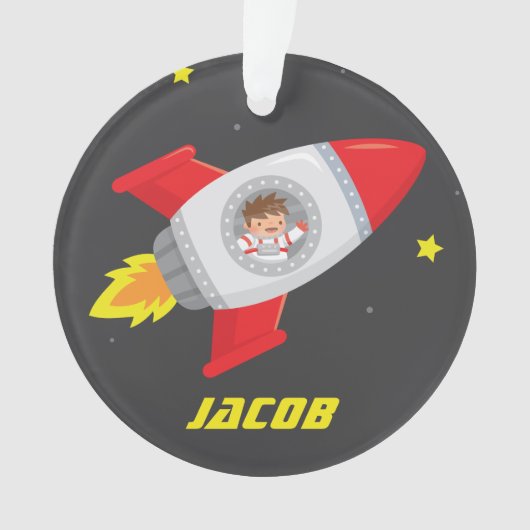Leuke astronaut jongen raket decoratie voor in de  (voorkant)