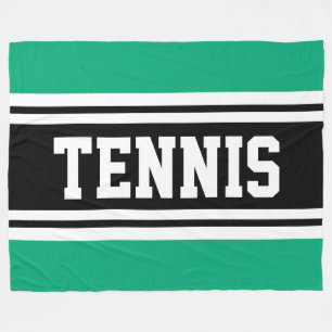 Leuke Athletic 70s Groen Blauw Zwart Tennis Stripe Fleece Deken