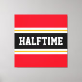 Leuke Athletic Bright Red Black HALFTIME Stripes Canvas Afdruk (Voorkant)