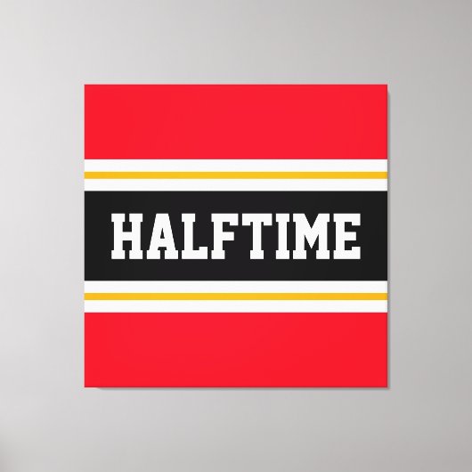 Leuke Athletic Bright Red Black HALFTIME Stripes Canvas Afdruk (Voorkant)