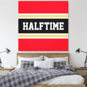 Leuke Athletic Bright Red Black HALFTIME Stripes Canvas Afdruk (Insitu (Slaapkamer))