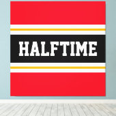 Leuke Athletic Bright Red Black HALFTIME Stripes Canvas Afdruk (Insitu (Houten vloer))