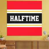Leuke Athletic Bright Red Black HALFTIME Stripes Canvas Afdruk (Insitu (Woonkamer))