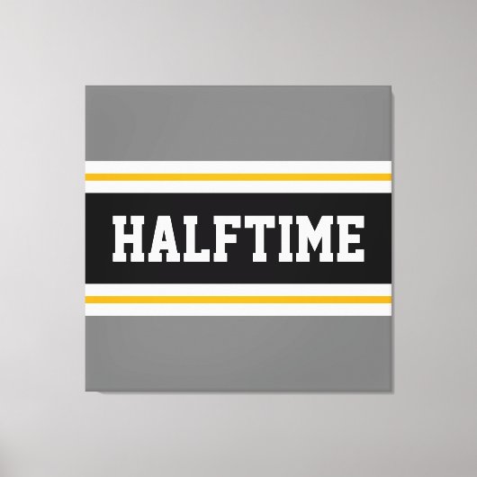 Leuke Athletic Modern Grijs Zwart HALFTIME Stripes Canvas Afdruk (Voorkant)