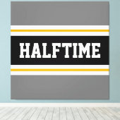 Leuke Athletic Modern Grijs Zwart HALFTIME Stripes Canvas Afdruk (Insitu (Houten vloer))