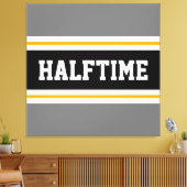 Leuke Athletic Modern Grijs Zwart HALFTIME Stripes Canvas Afdruk (Insitu (Woonkamer))
