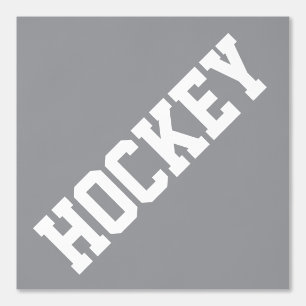 Leuke atletische schuine witte HOCKEY tekst op lic Behang