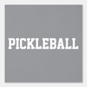 Leuke atletische witte PICKLEBALL tekst op lichtgr Behang