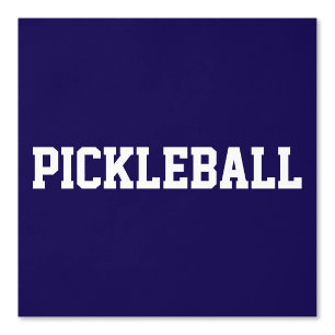 Leuke atletische witte PICKLEBALL tekst op Navy Bl Behang