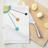 Leuke Atomic Star Retro Turquoise Sinaasappel Mide Theedoek (Quarter Fold)