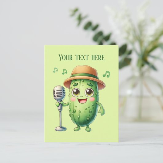 Leuke augurk liefhebbers voeg tekst toe briefkaart (Staand voorkant)