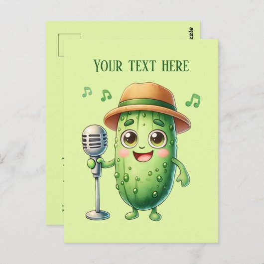 Leuke augurk liefhebbers voeg tekst toe briefkaart (Voorkant / Achterkant)