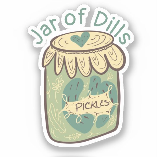 Leuke augurken in pot dillenliefhebber sticker (Voorkant)