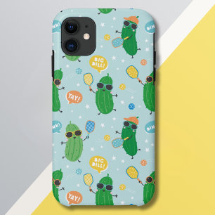 Leuke augurken spelen Pickleball op lichtblauw Case-Mate iPhone Case