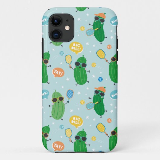 Leuke augurken spelen Pickleball op lichtblauw Case-Mate iPhone Case (Achterkant)