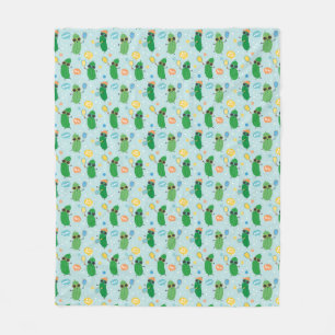 Leuke augurken spelen Pickleball op lichtblauw Fleece Deken