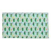 Leuke augurken spelen Pickleball op lichtblauw Kussensloop (Achterkant-Links)