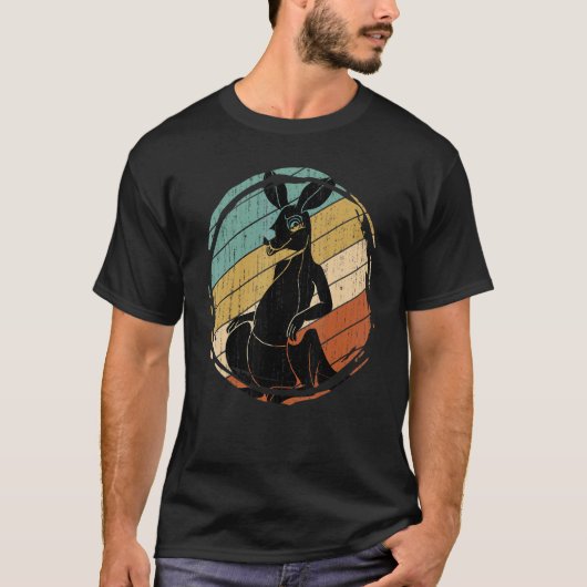 Leuke Aussie Zoo Dier Australië Retro Kangoeroe T-shirt (Voorkant)