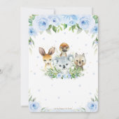 Leuke Australische Dieren Blauw Bloemen Baby showe Kaart (Achterkant)