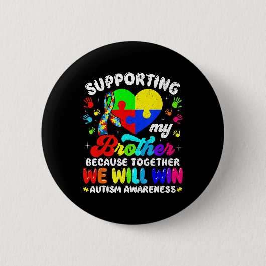 Leuke Autism Awareness Month Ter ondersteuning van Ronde Button 5,7 Cm (Voorkant)
