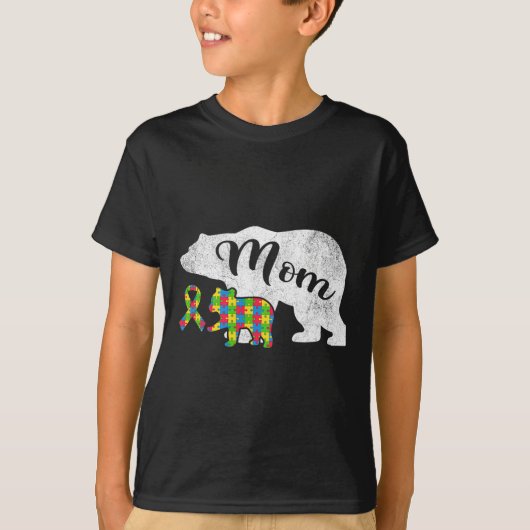 Leuke autisme beer mama t-shirt (Voorkant)