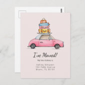 Leuke auto met bagage 'Ik ben verhuisd' Briefkaart (Voorkant / Achterkant)