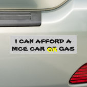 Leuke auto of benzine? Kies Bumpersticker (Op auto)