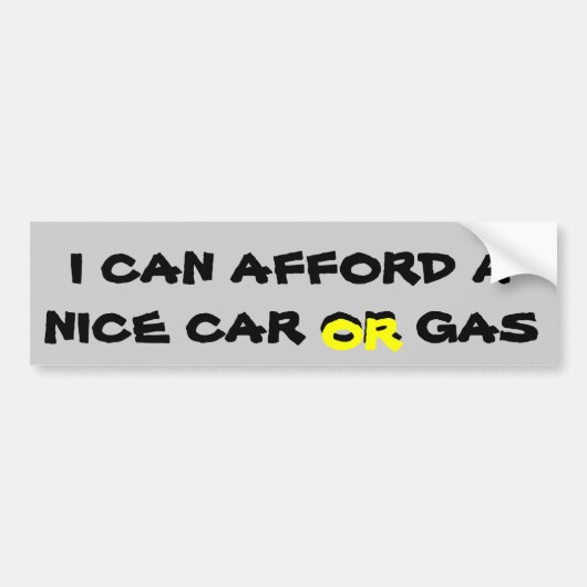 Leuke auto of benzine? Kies Bumpersticker (Voorkant)