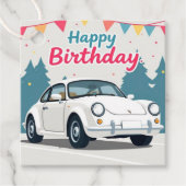 Leuke auto-thema Happy Birthday Bedankjes Labels (Voorkant)