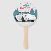 Leuke auto-thema Happy Birthday Handwaaier (Voorkant)